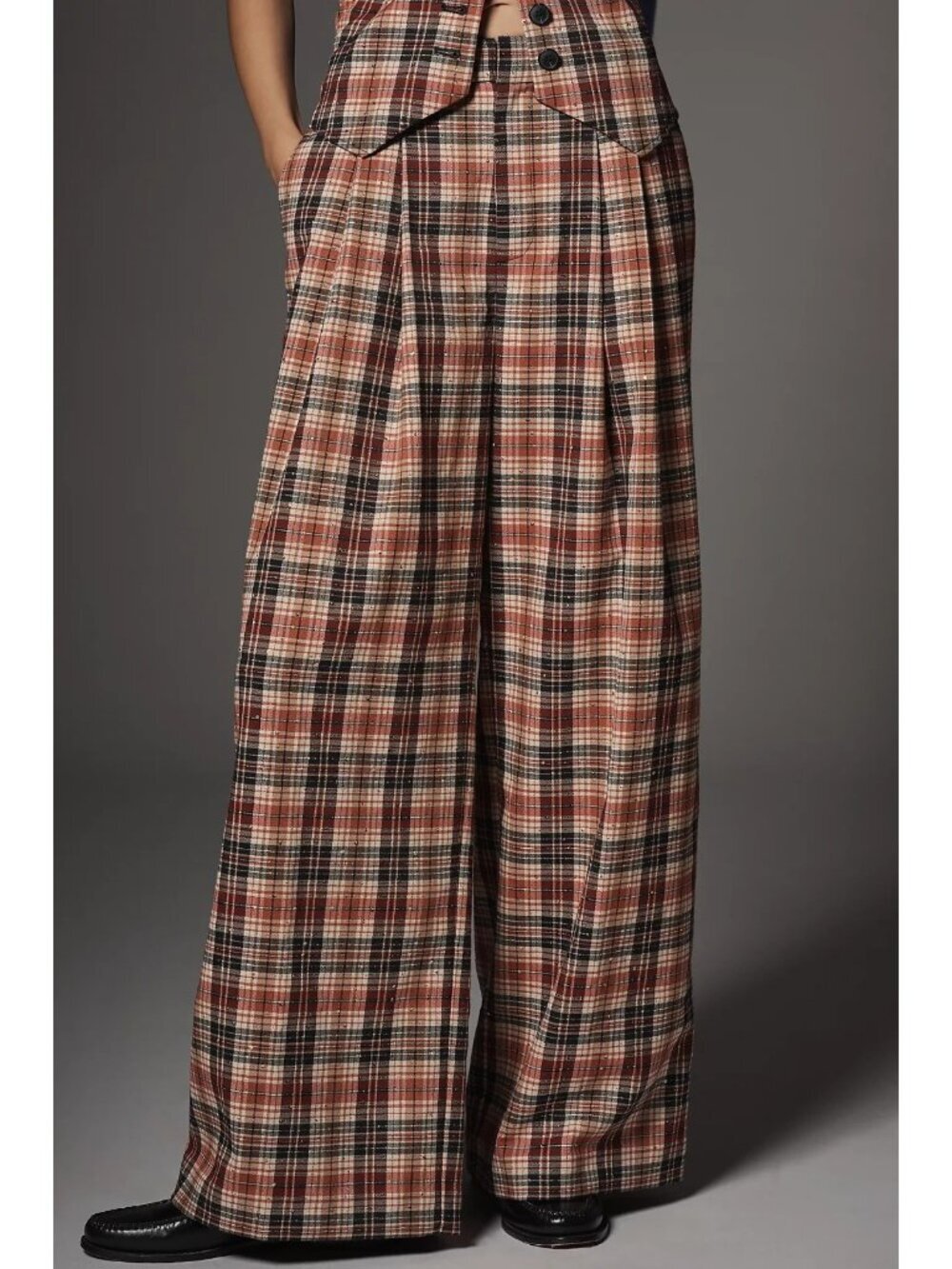 Maeve Avery Sparkle Treated Wide Leg Trousers